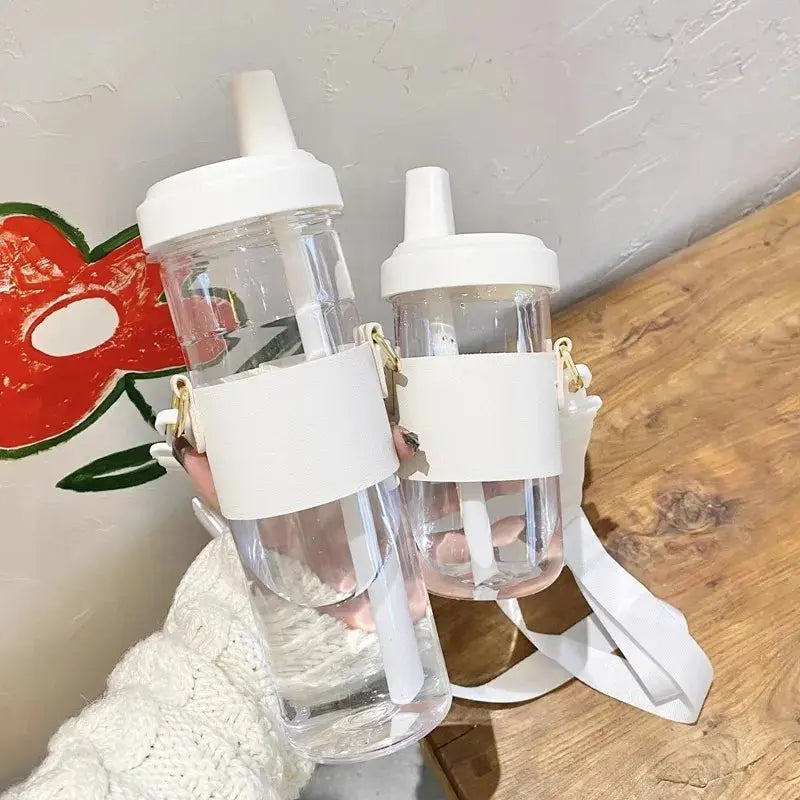 Gourde en verre avec paille