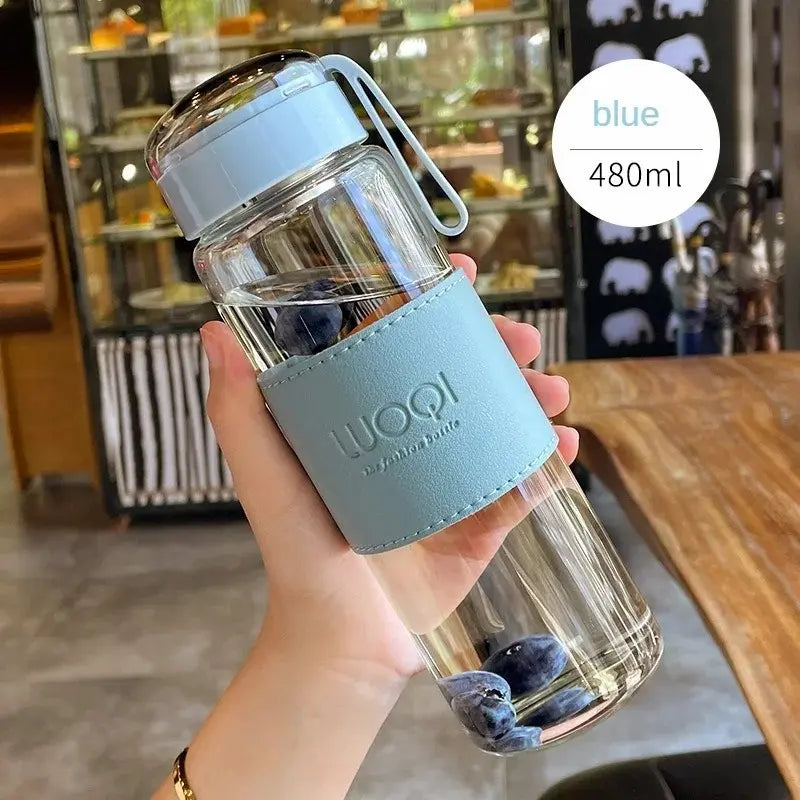 Gourde en verre filtrante