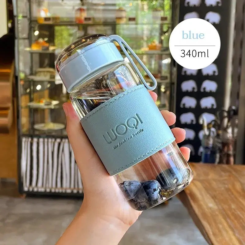 Gourde en verre filtrante