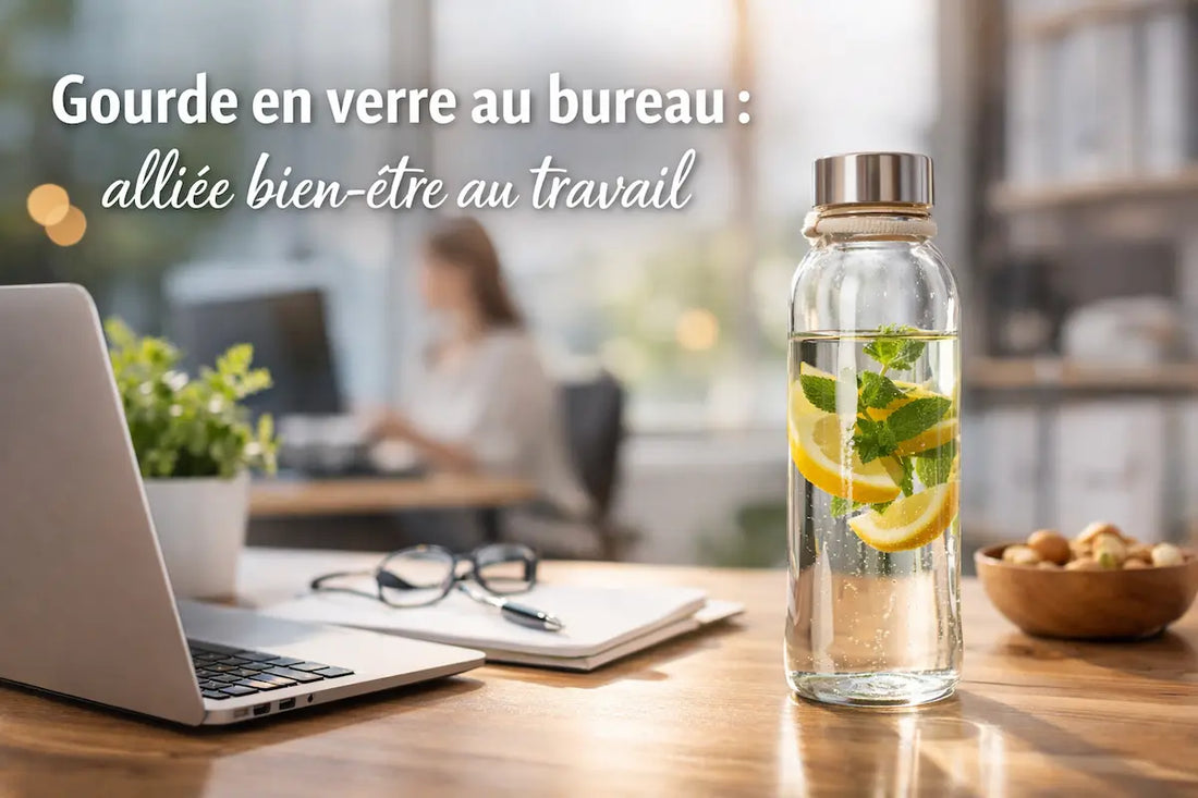 Gourde en verre au bureau : alliée bien-être au travail