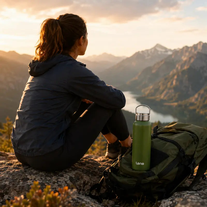 Gourde sport inox verte - Robuste & nomade | Leno