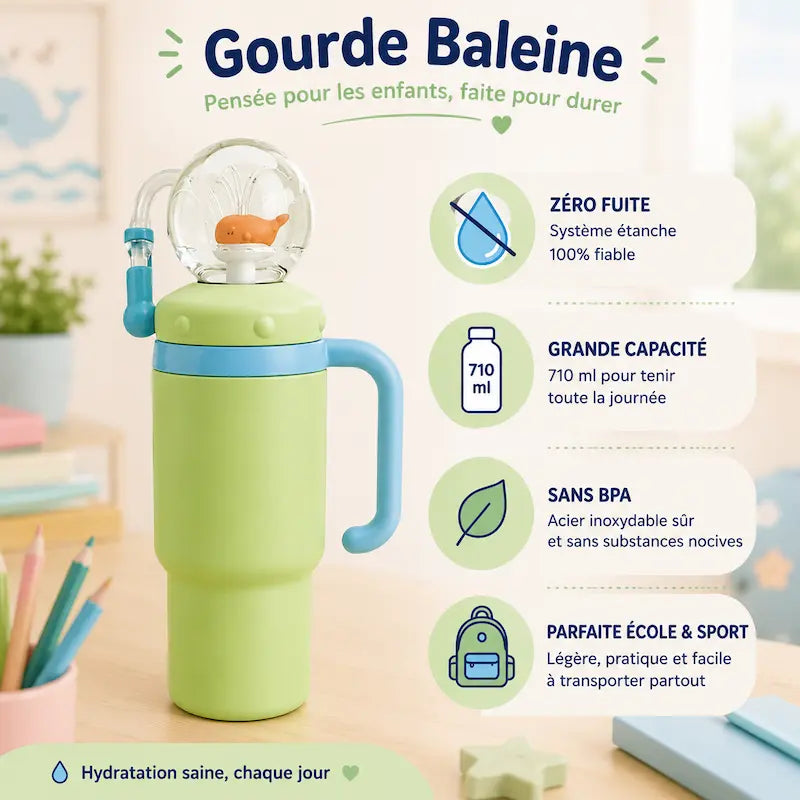 Gourde Baleine - Étanche & légère