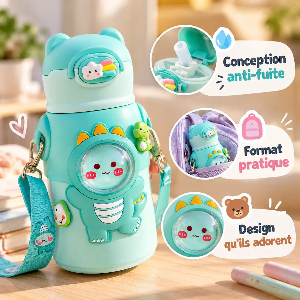 Gourde enfant motif ours - Pratique au quotidien