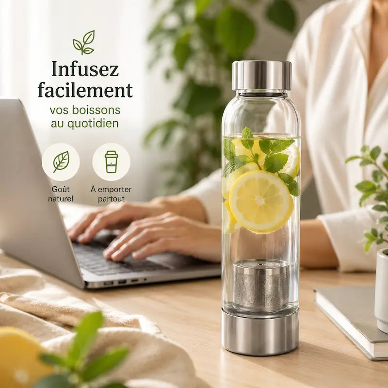 Gourde de sport en verre – Zéro goût plastique | VitraFlow