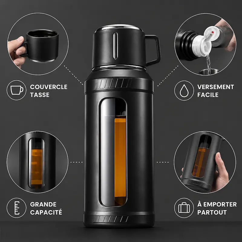 Gourde en verre infuseur à crépine - Filtre intégré