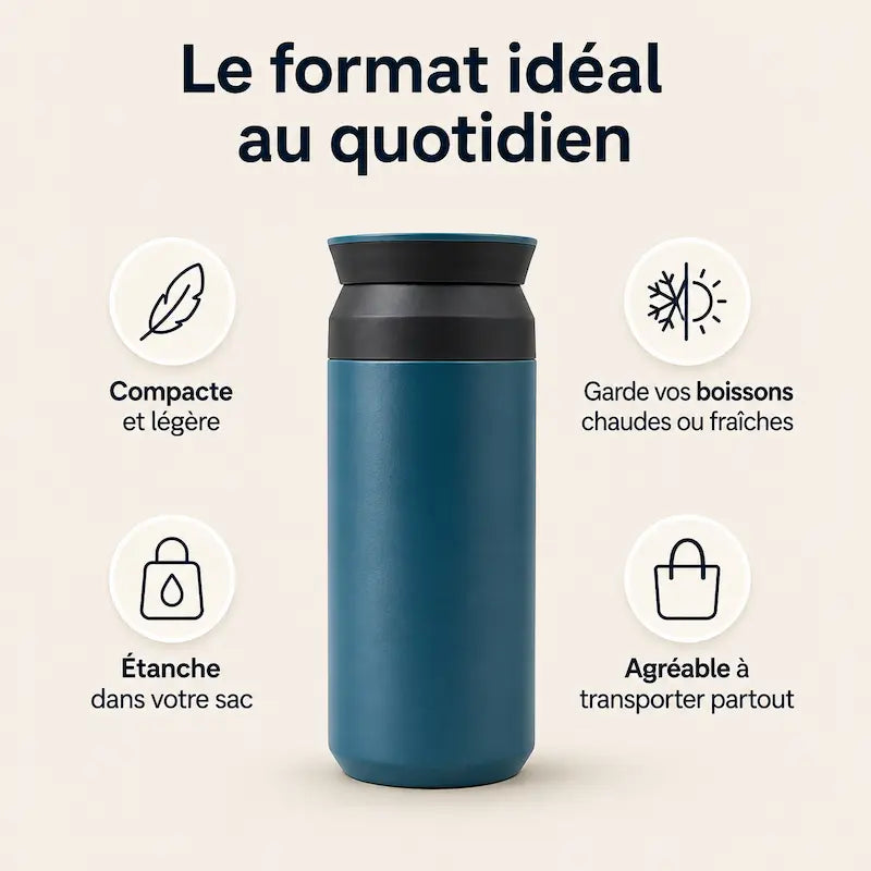 Gourde isotherme inox 500 ml - Portable étanche | SipMate