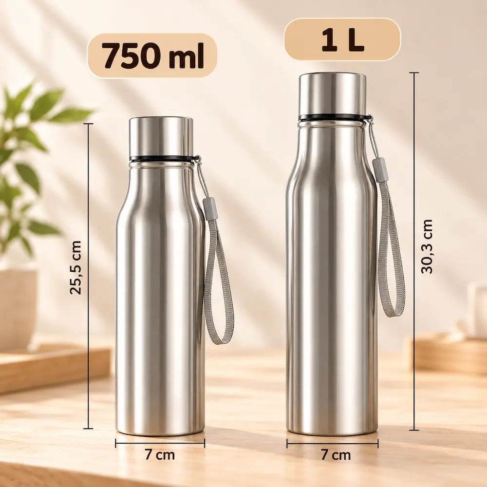 Gourde inox avec sangle – Transport facile