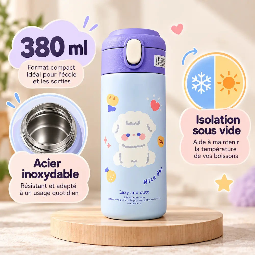 Gourde enfant mignone 380 ml – Design cute