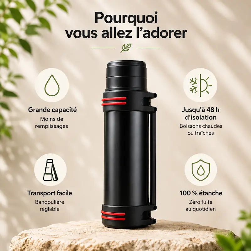 Bouteille isotherme inox étanche - Chaud & froid nomade | ThermoTrail