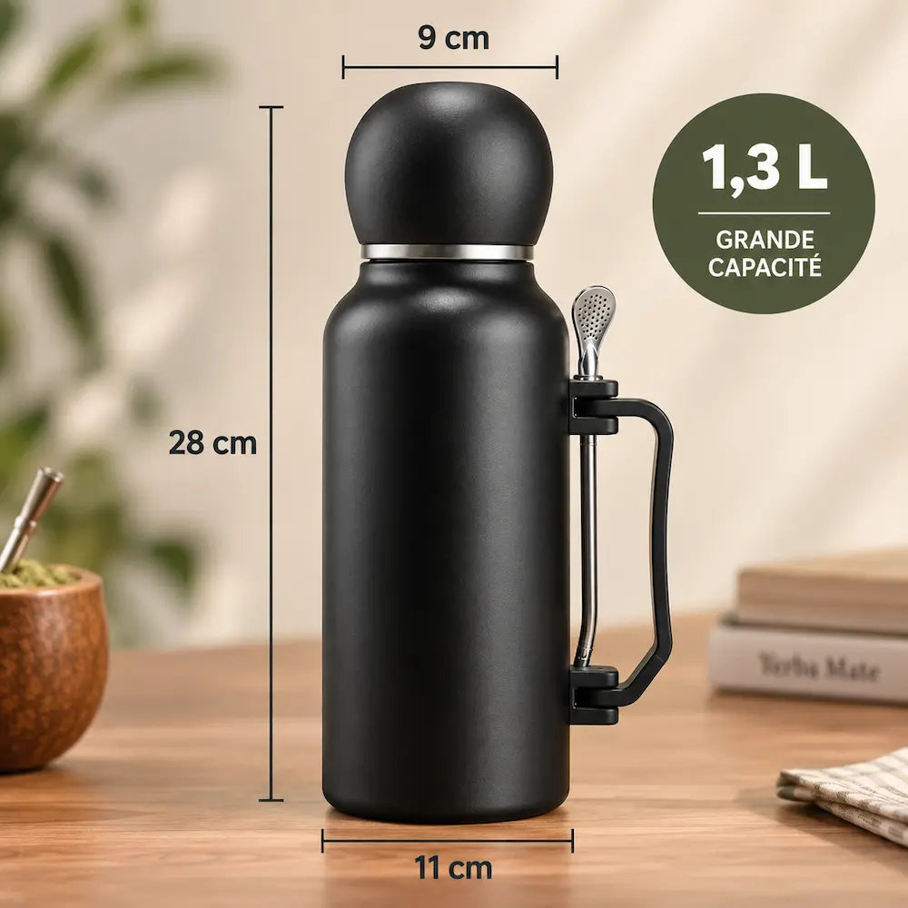 Thermos Yerba Mate 1,3L - Double paroi avec bombilla