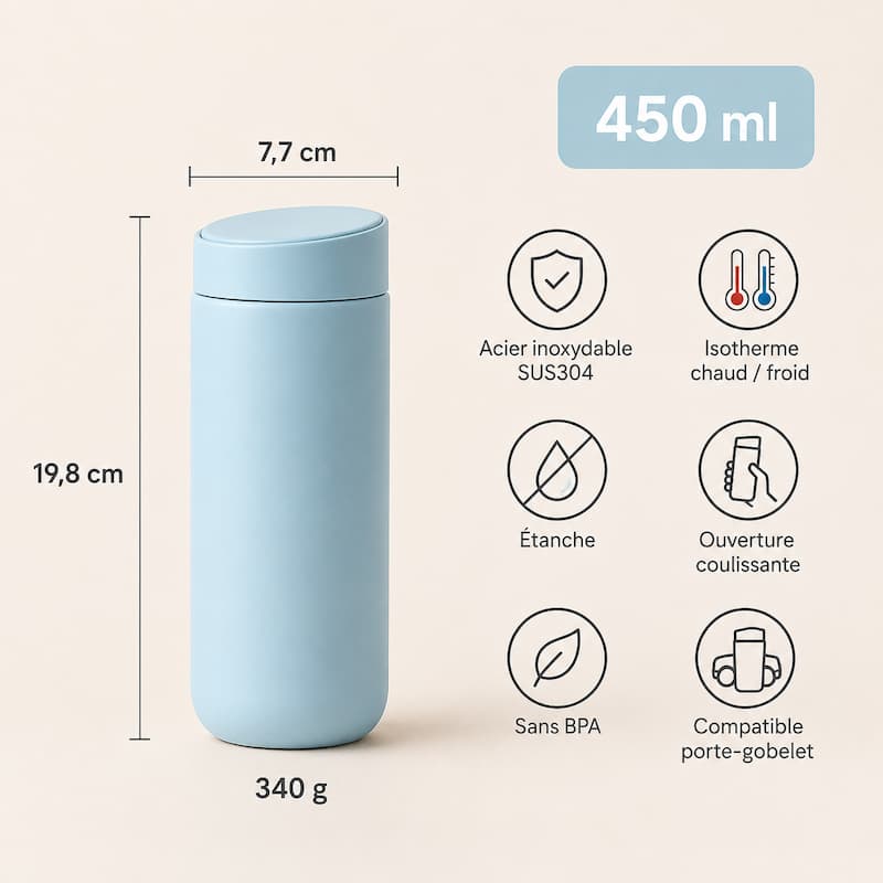 Gourde Isotherme 450 ml - Étanche & Design
