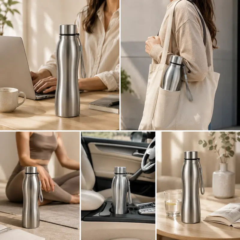 Bouteille inox 1L sans fuite - Légère & fiable