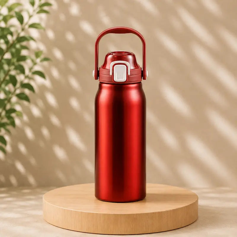 Bouteille isotherme 2L - Grande capacité avec paille | ThermoFlow