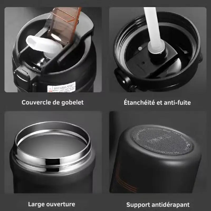 Gourde isotherme 600 ml avec paille
