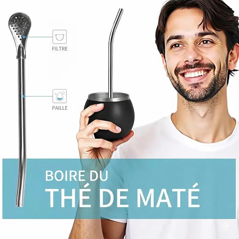 Thermos Yerba Mate 1,3L - Double paroi avec bombilla