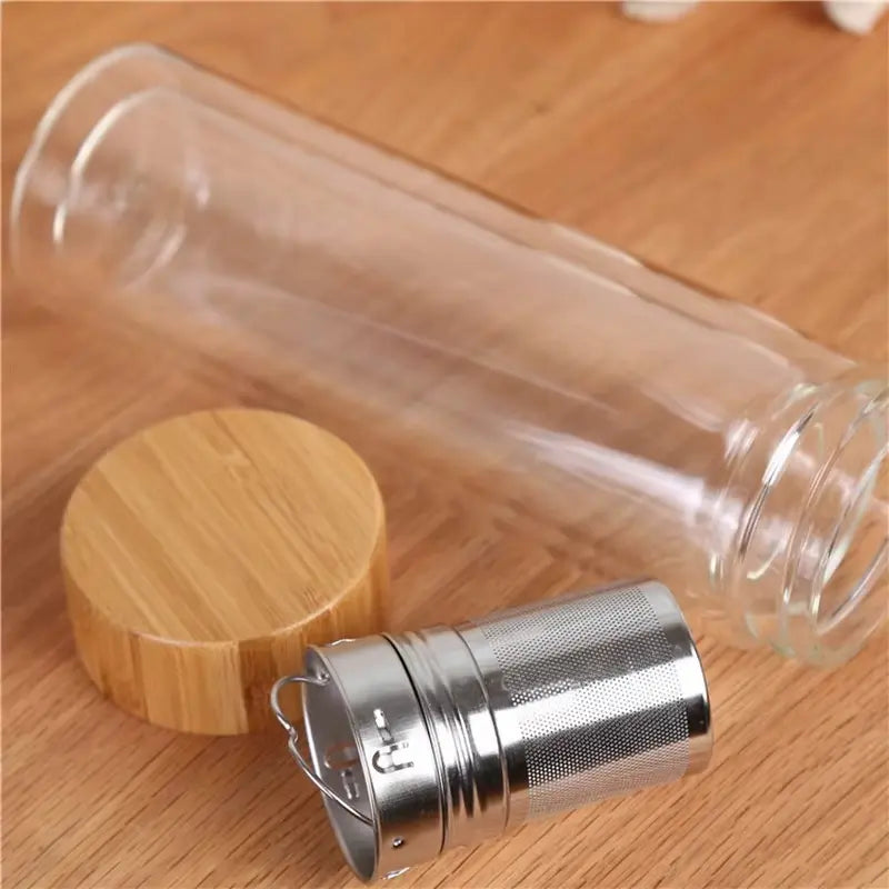 Bouteille infuseur verre double paroi 