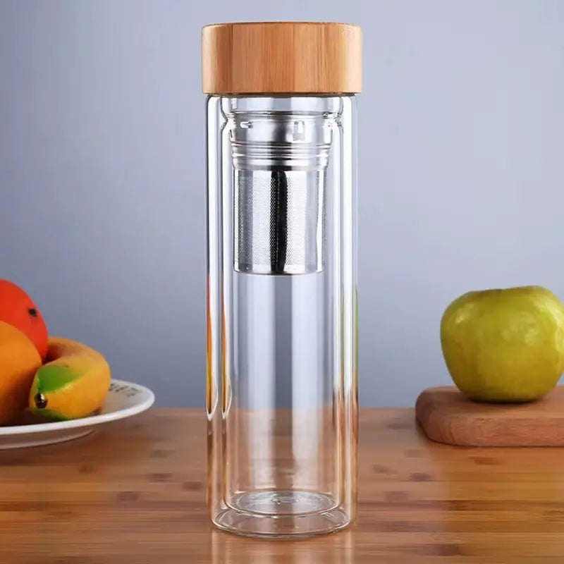 Bouteille infuseur verre double paroi 