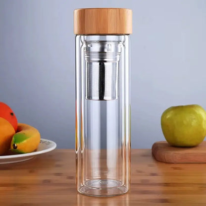 Bouteille infuseur verre double paroi 