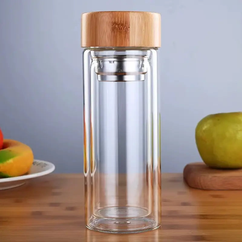 Bouteille infuseur verre double paroi 