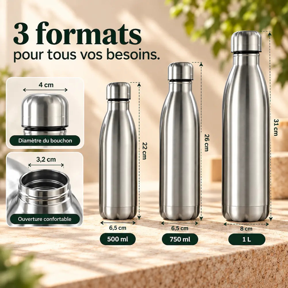 Gourde inox minimaliste - Design premium durable