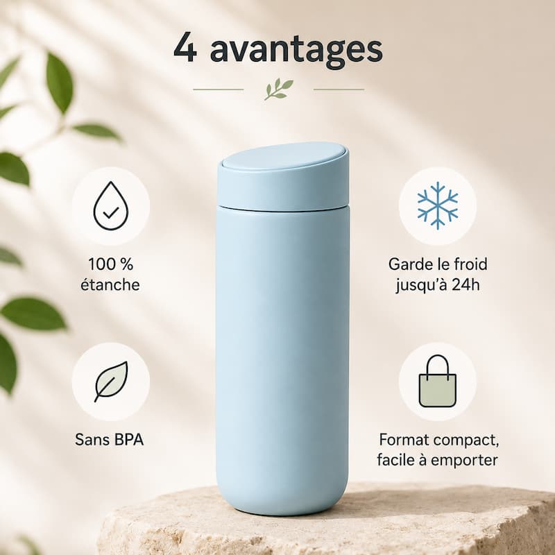 Gourde Isotherme 450 ml - Étanche & Design