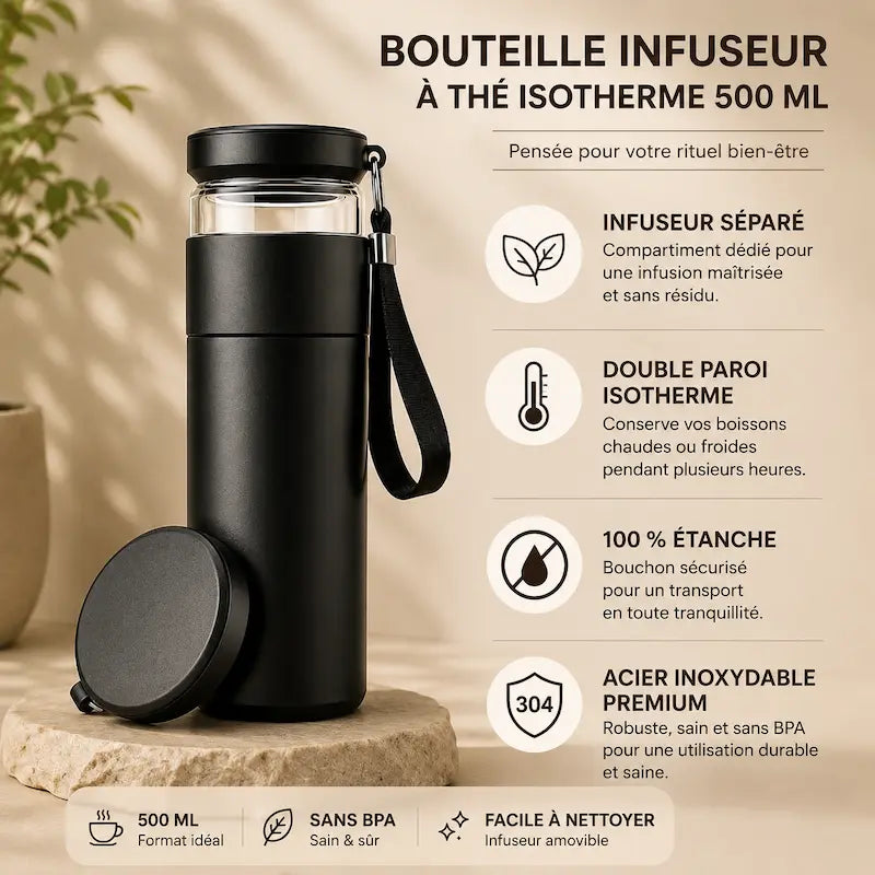 Bouteille infuseur à thé isotherme 500 ml
