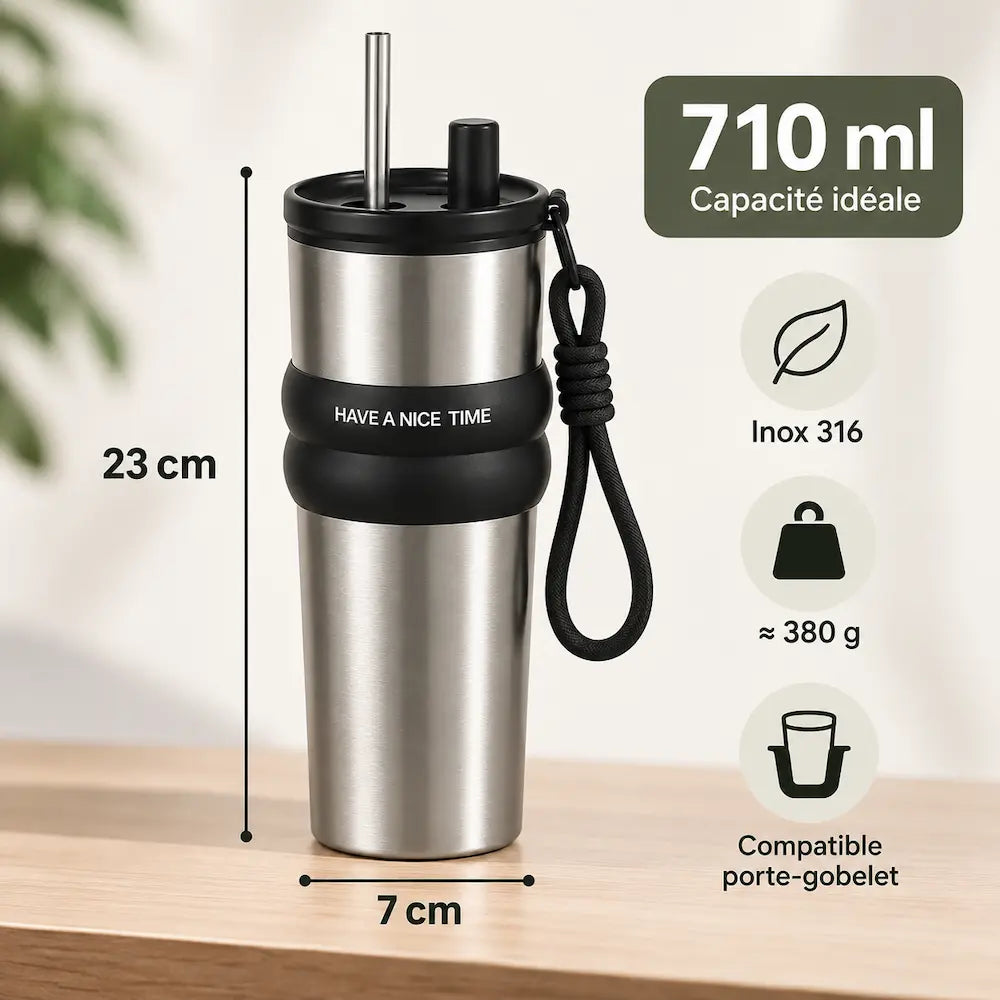 Thermos en inox - Boisson chaude 12h