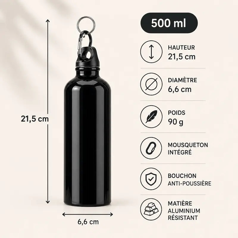 Gourde outdoor aluminium 500 ml – Anti-poussière | Cycleva