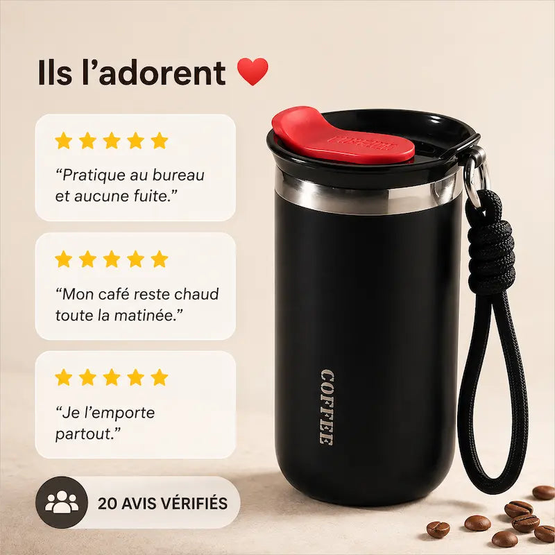 Gobelet isotherme inox avec poignée 