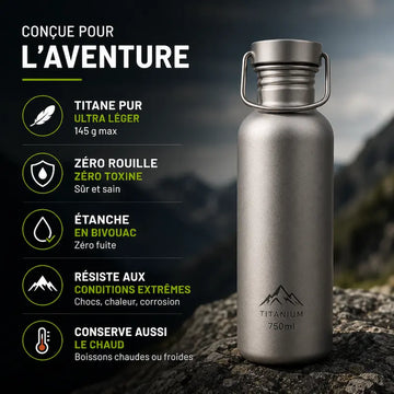 Gourde camping titane