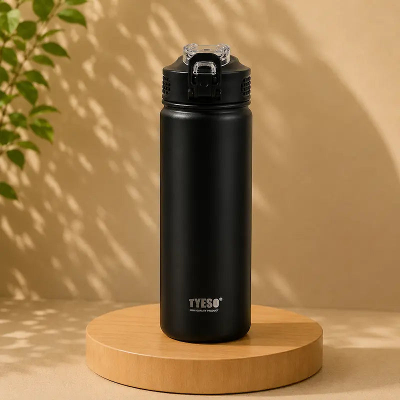 Gourde en inox avec paille