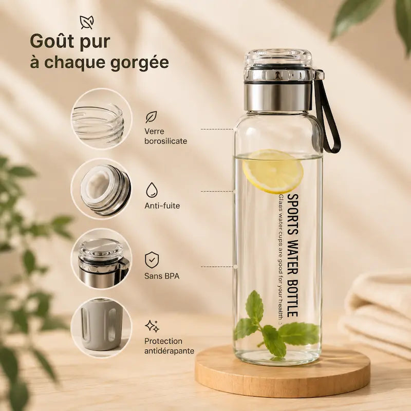 Gourde en verre 750 ml