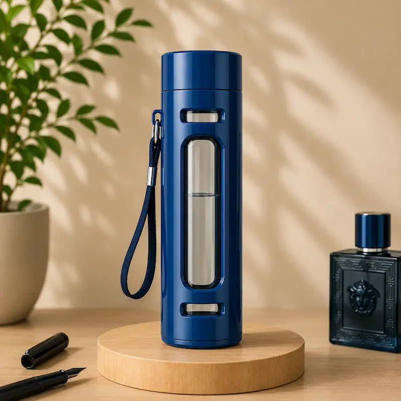 Gourde en verre avec infuseur