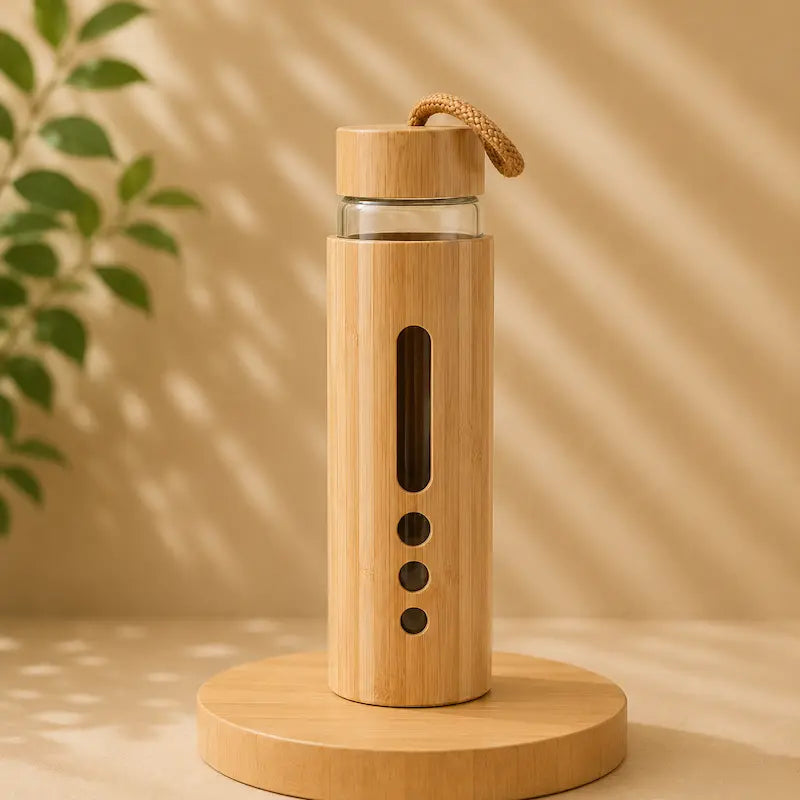 Gourde en verre bambou