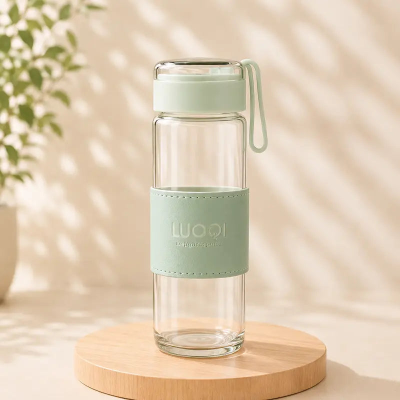 Gourde en verre filtrante