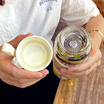 Gourde en verre filtrante