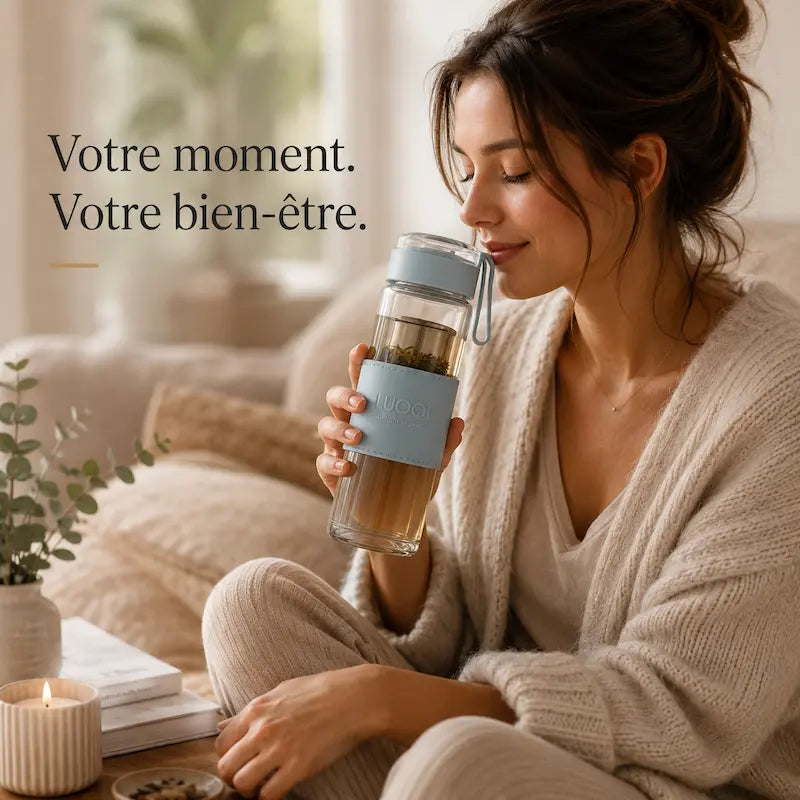 Gourde en verre filtrante