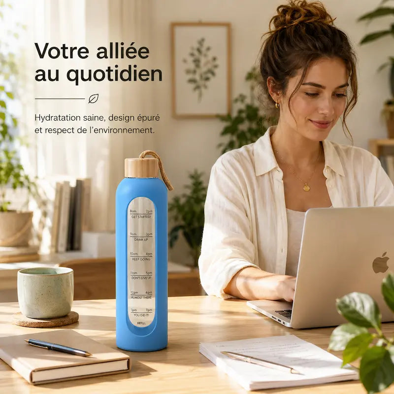 Gourde en verre graduée 1L