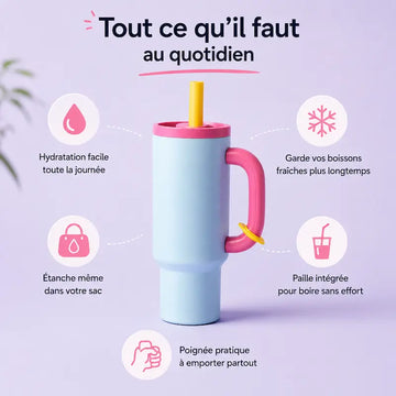 Gourde femme avec paille
