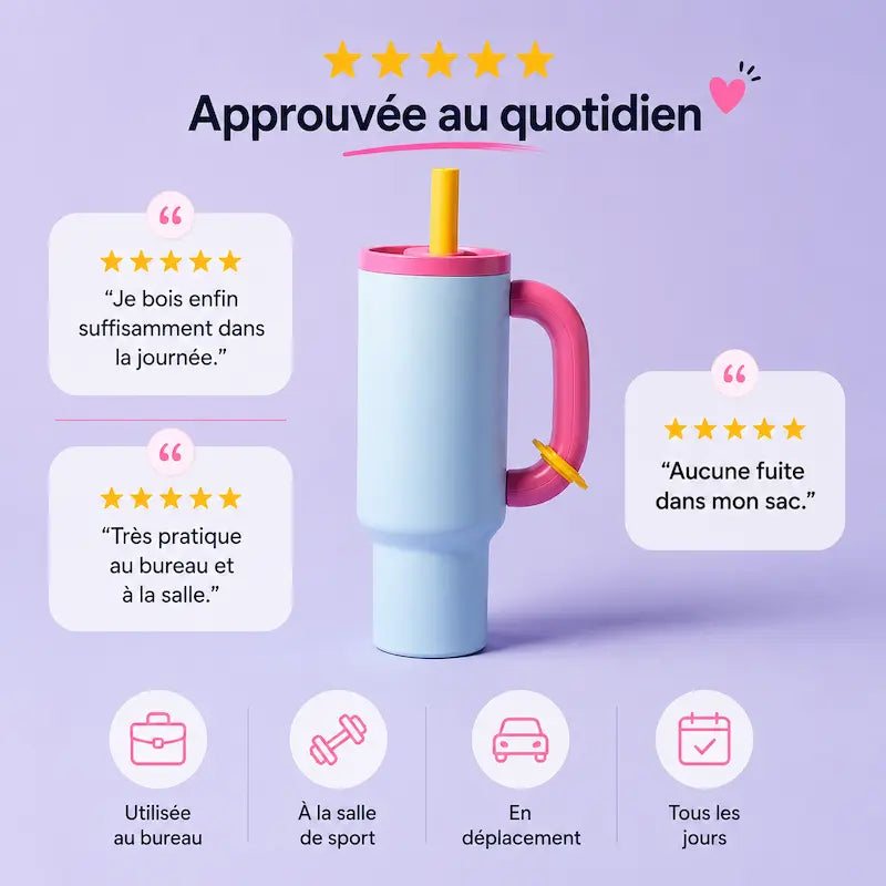 Gourde femme avec paille