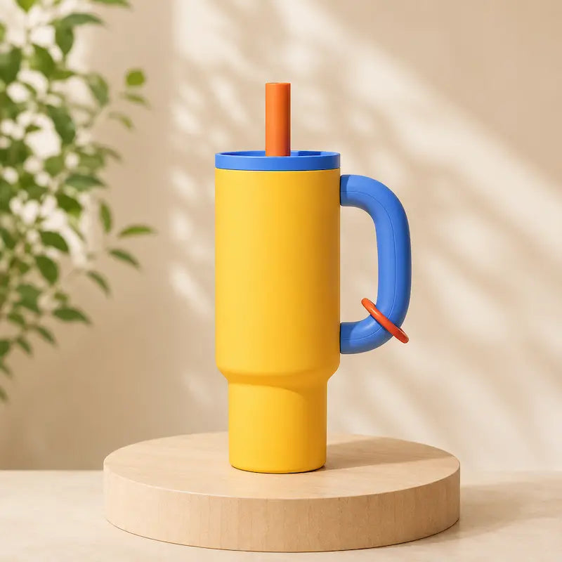 Gourde femme avec paille