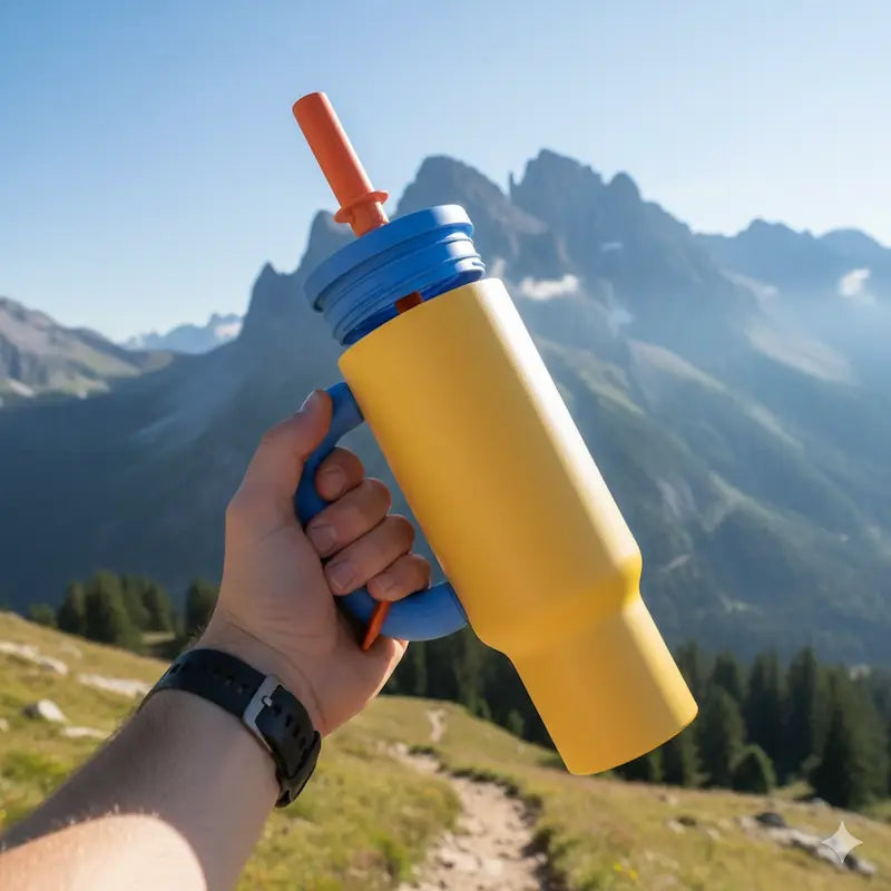 Gourde femme avec paille