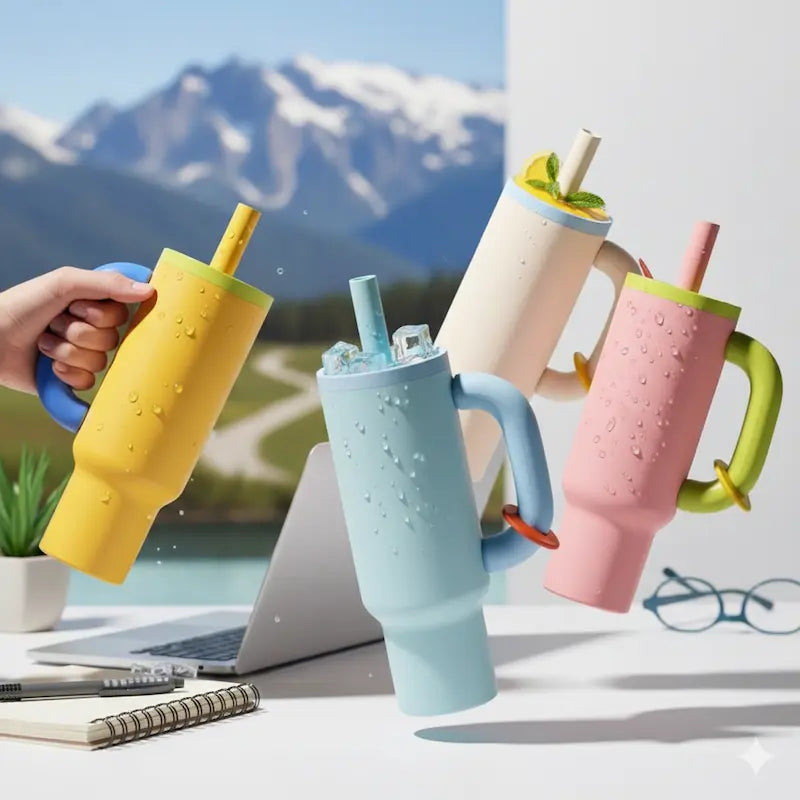 Gourde femme avec paille