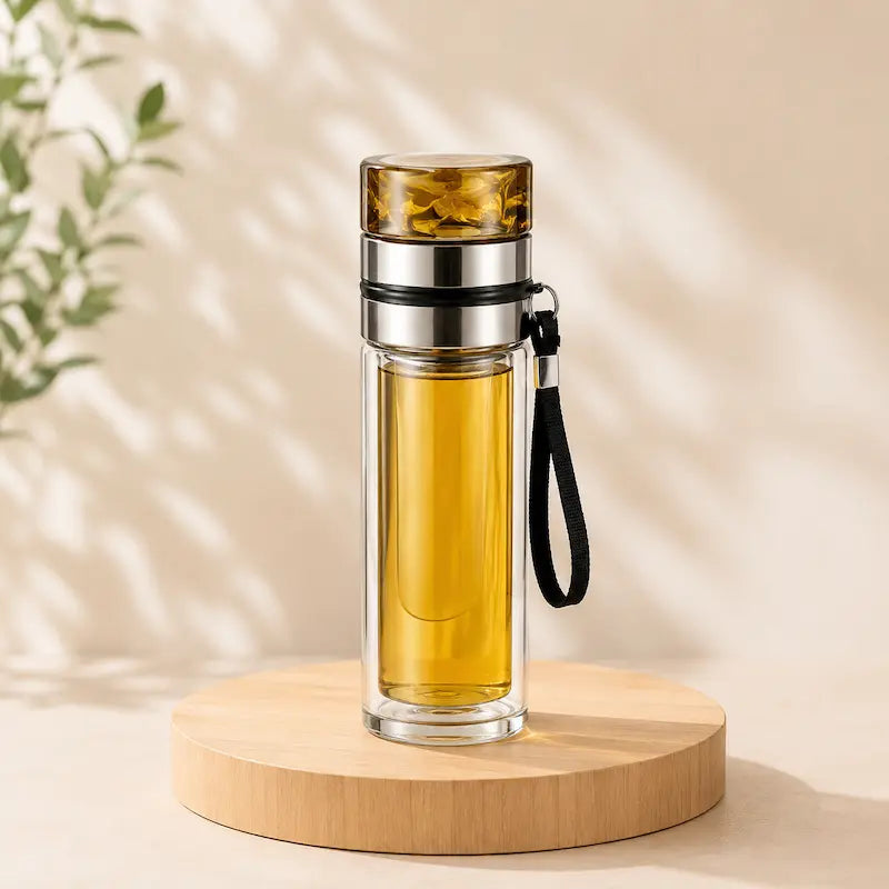 Gourde infusion thé en verre