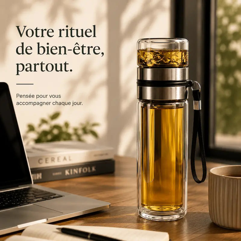 Gourde infusion thé en verre