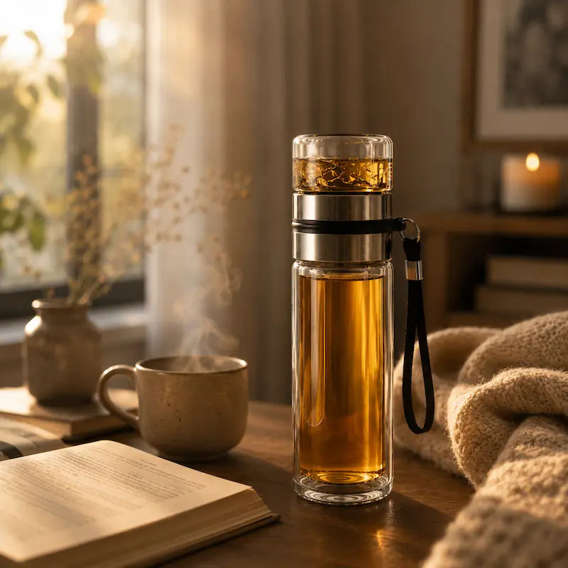 Gourde infusion thé en verre