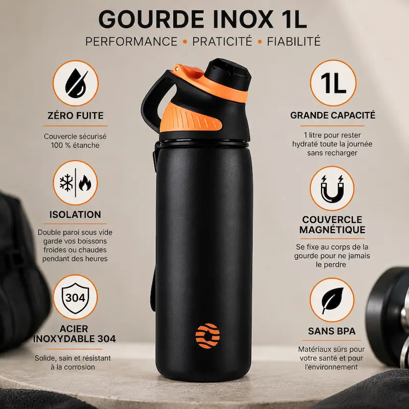 Gourde inox 1L