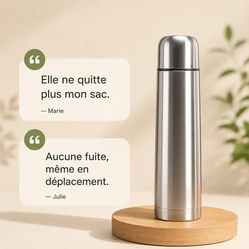 Gourde en inox argenté