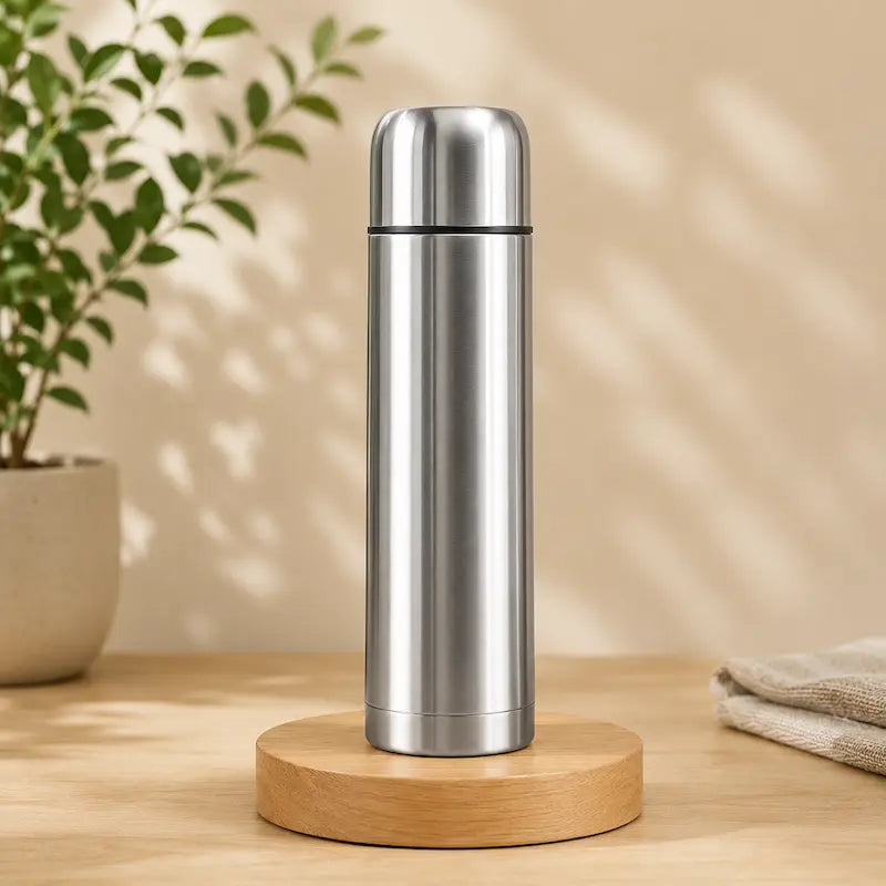 Gourde en inox argenté