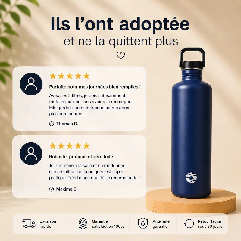 Gourde sport inox grande capacité